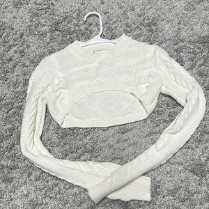 Cropped white sweater.